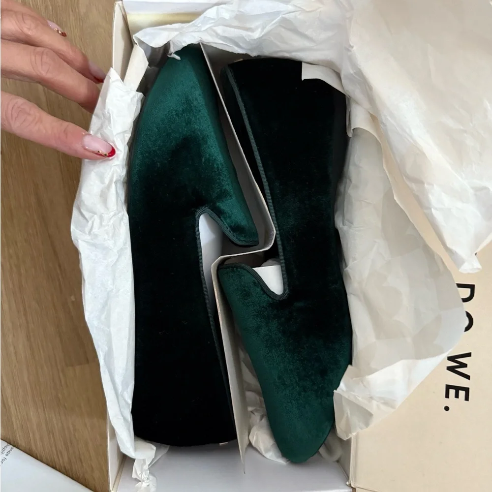 Birdies Starling Green Velvet flats - Picture 3 of 4